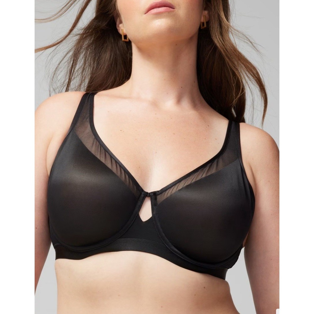 Soma Intimates Black Unlined Underwire Mesh Full Coverage Bra 40D Cutout Detail